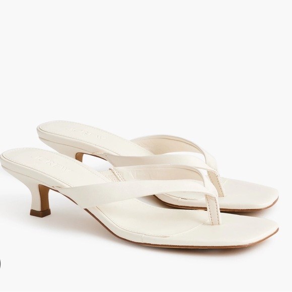 J. Crew Cream Heeled Sandals - Picture 1 of 5